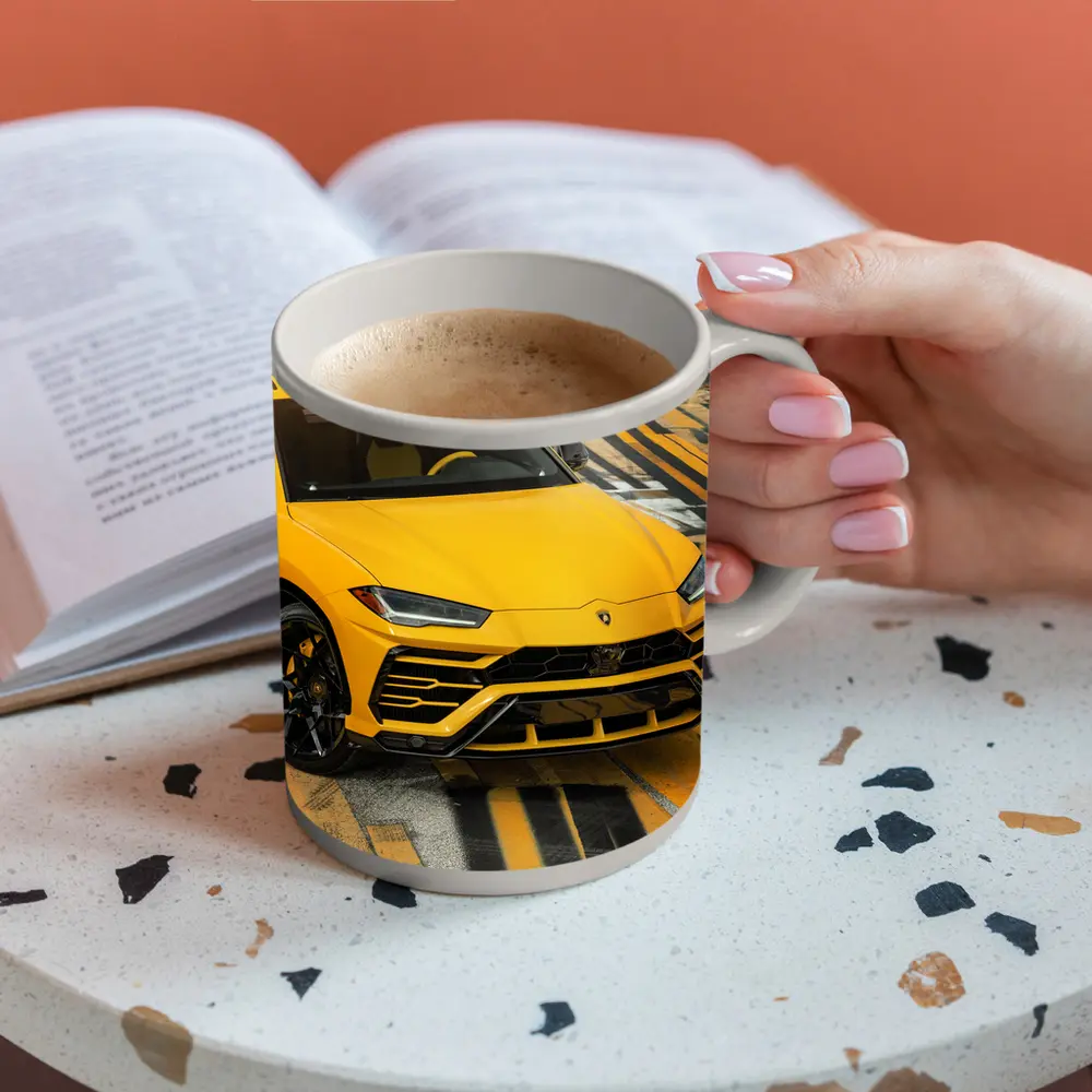 Lamborghini Urus Yellow SUV Street Shot – Mugs