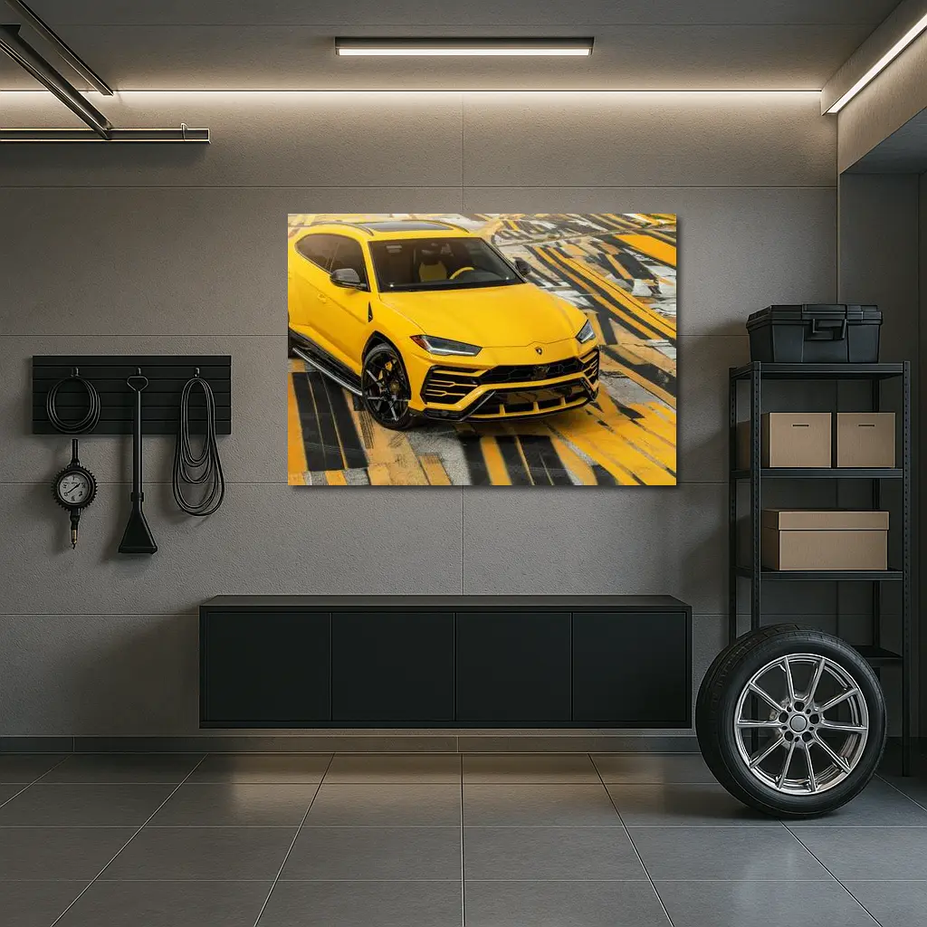 Lamborghini Urus Yellow SUV Street Shot – Wall Art
