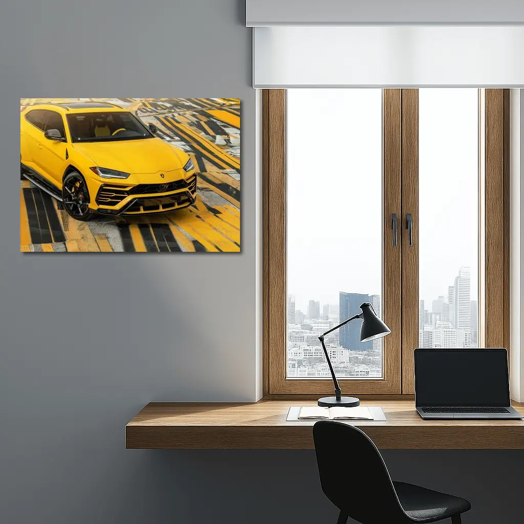 Lamborghini Urus Yellow SUV Street Shot – Wall Art