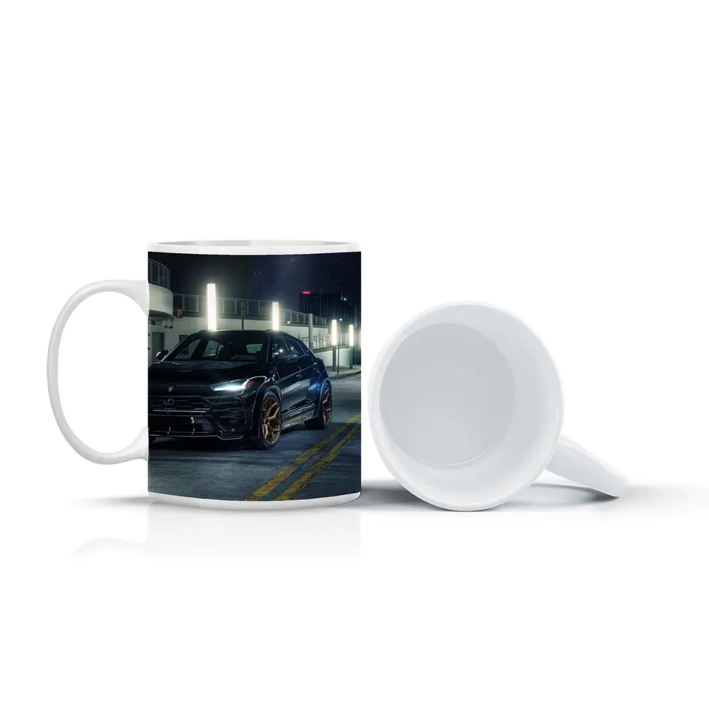 Lamborghini Urus Black Night City Streets – Mugs