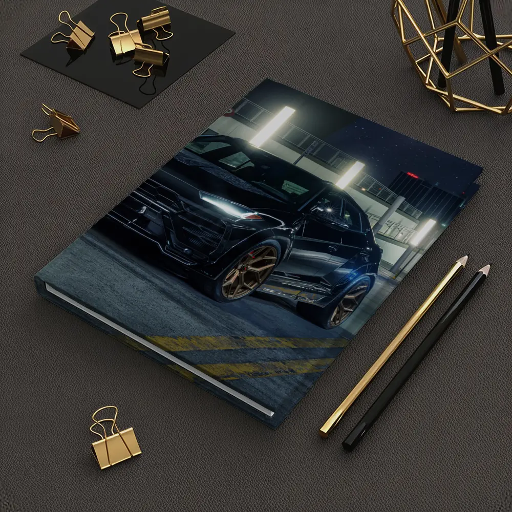 Lamborghini Urus Black Night City Streets – Notebooks