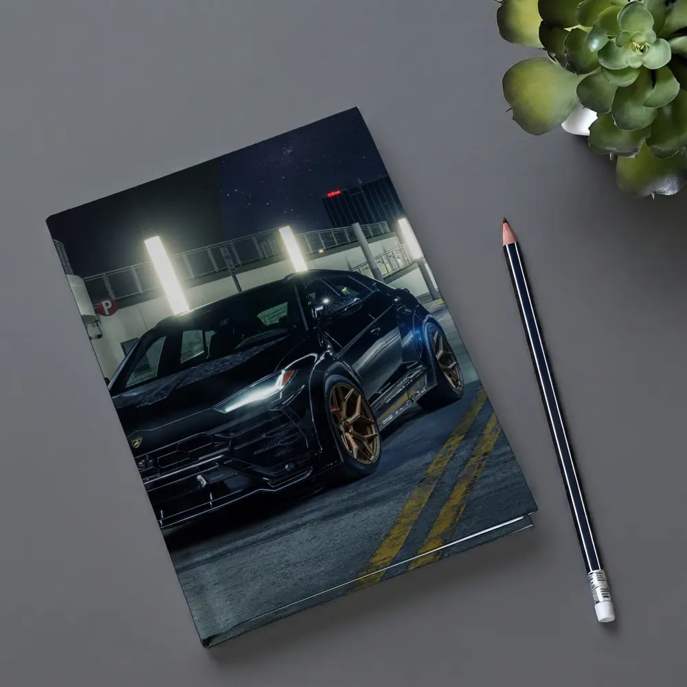Lamborghini Urus Black Night City Streets – Notebooks