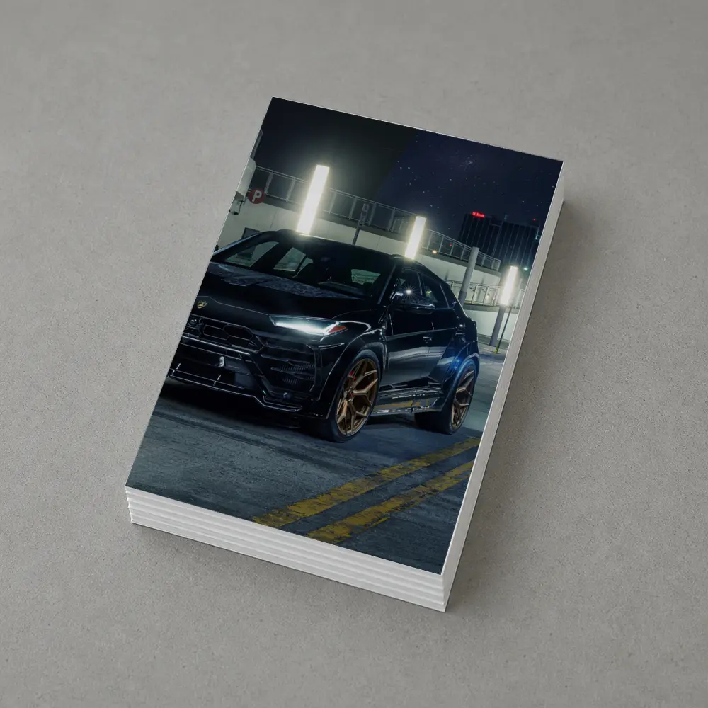 Lamborghini Urus Black Night City Streets – Postcards