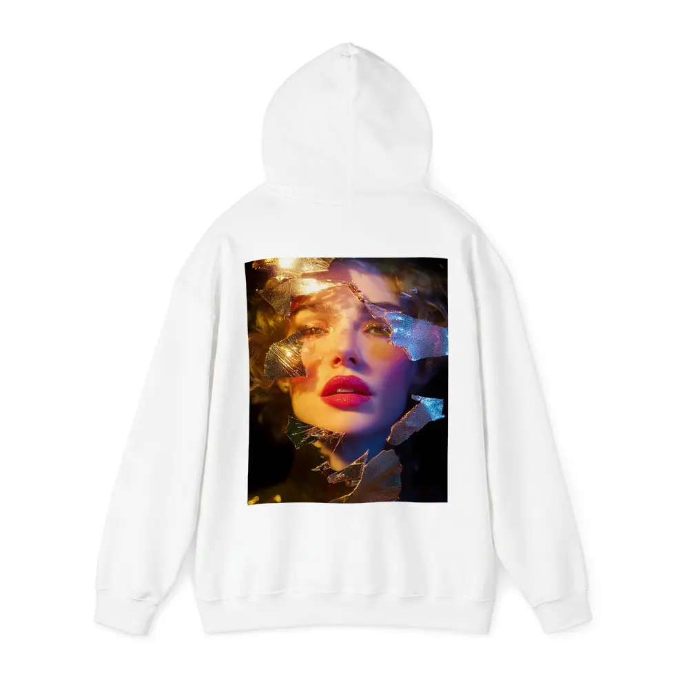 Woman Portrait Shattered Gold Foil Dark Background – Hoodies