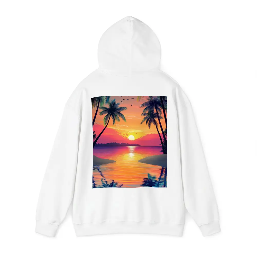 Tropical Sunset Palm Trees Colorful Beach – Hoodies