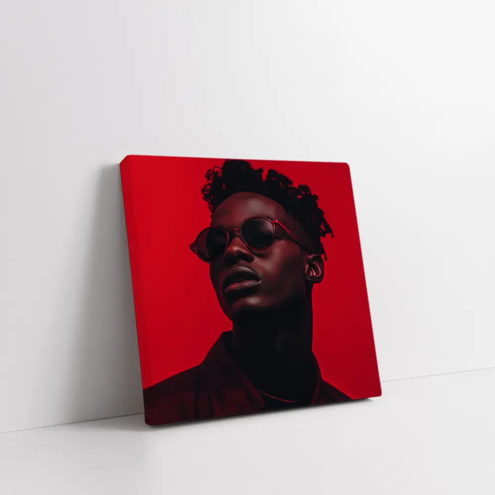 Black Man Red Sunglasses Bold Portrait – Wall Art