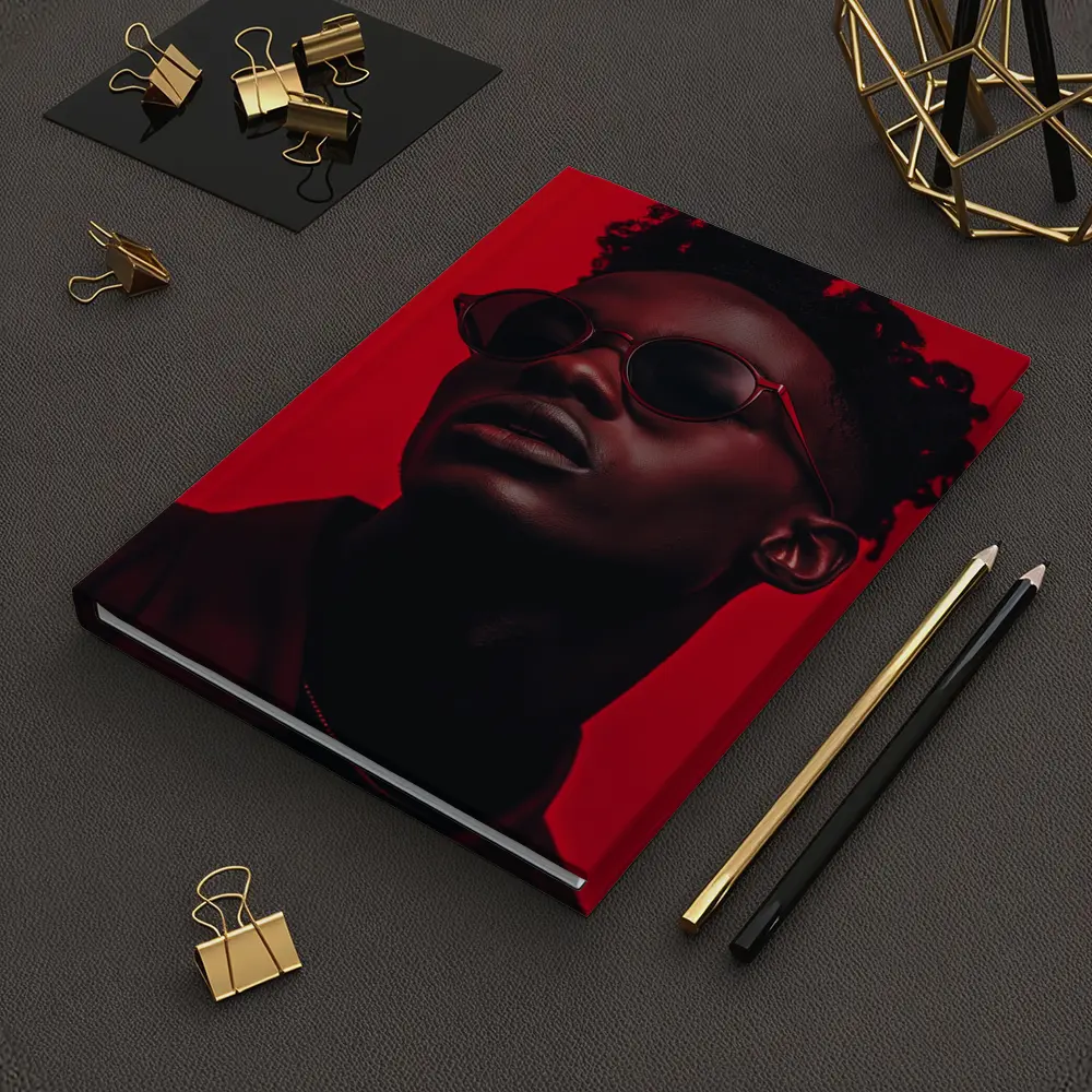 Black Man Red Sunglasses Bold Portrait – Notebooks