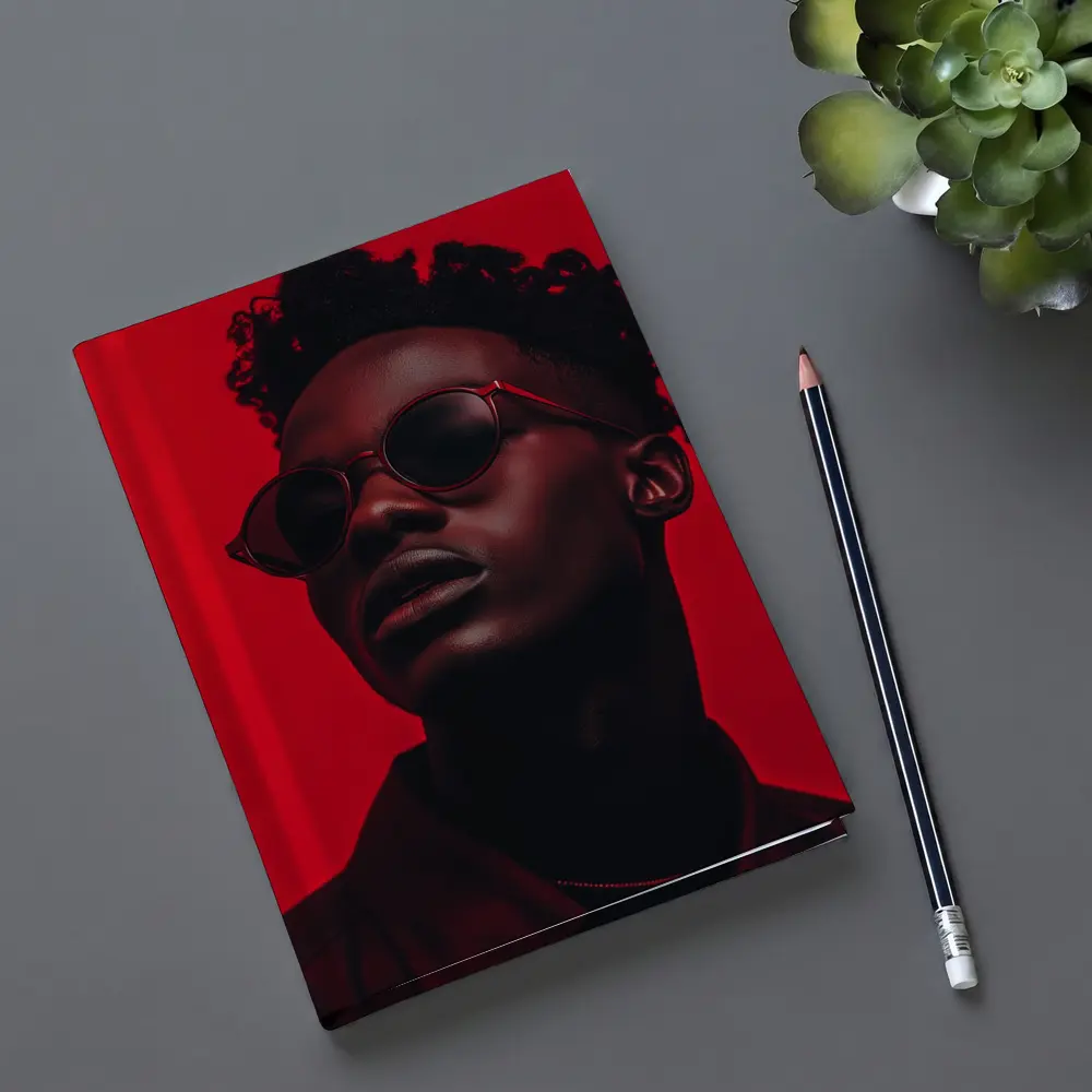 Black Man Red Sunglasses Bold Portrait – Notebooks