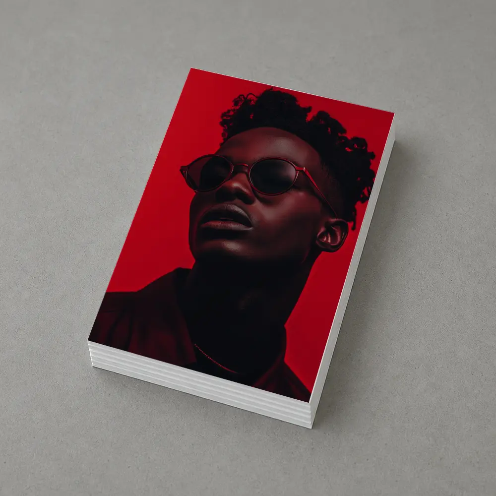 Black Man Red Sunglasses Bold Portrait – Postcards