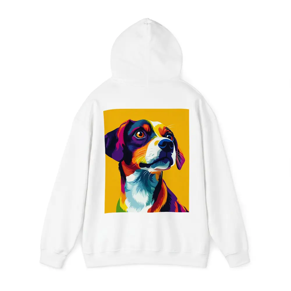 Beagle Dog Colorful Pop Art Yellow Background – Hoodies