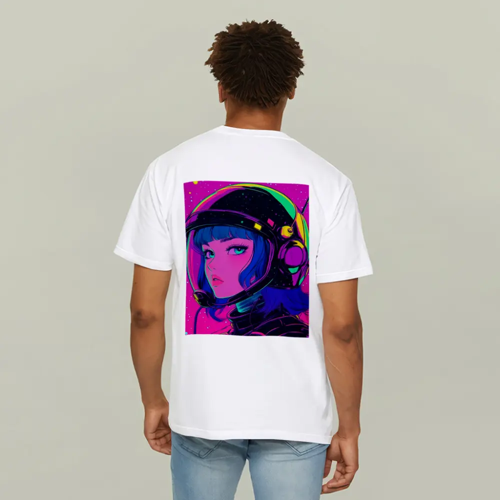 Anime Girl Astronaut Neon Pink Space – T-Shirts