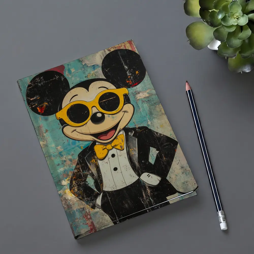 Mickey Mouse Tuxedo Pop Art Grunge Style – Notebooks