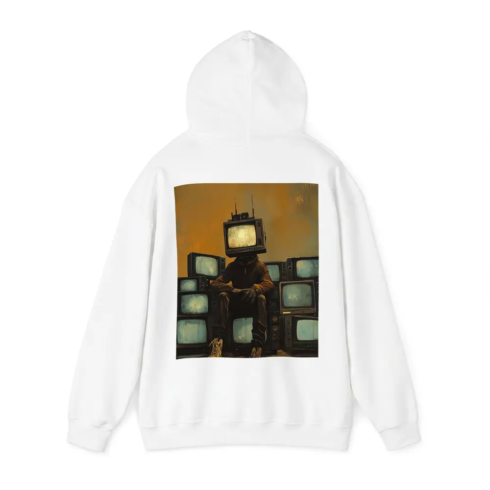 TV Head Figure Sitting On Retro Televisions – Hoodies