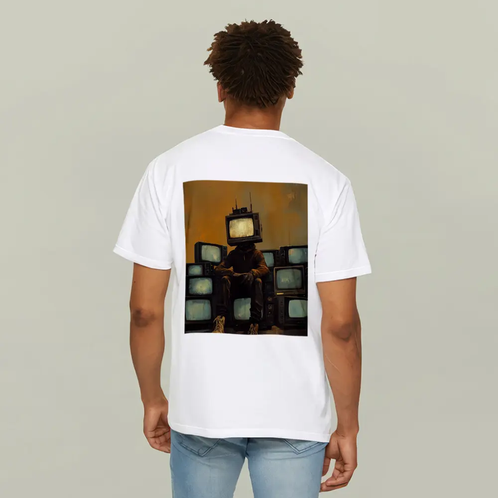 TV Head Figure Sitting On Retro Televisions – T-Shirts