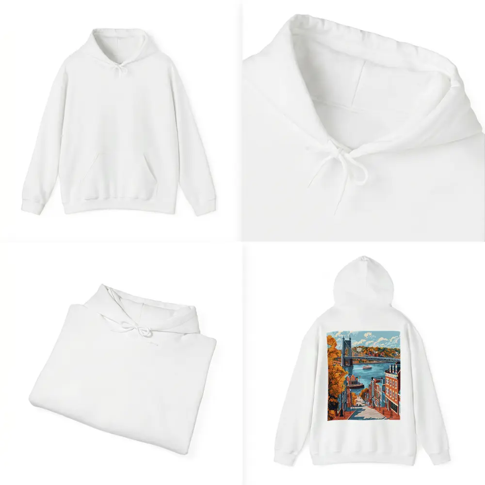 Cincinnati Ohio River Bridge Autumn Street – Hoodies