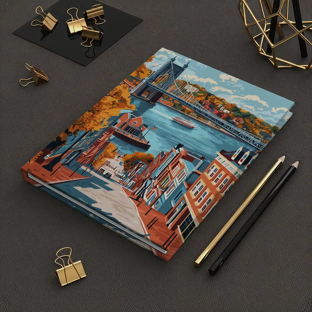 Cincinnati Ohio River Bridge Autumn Street – Notebooks