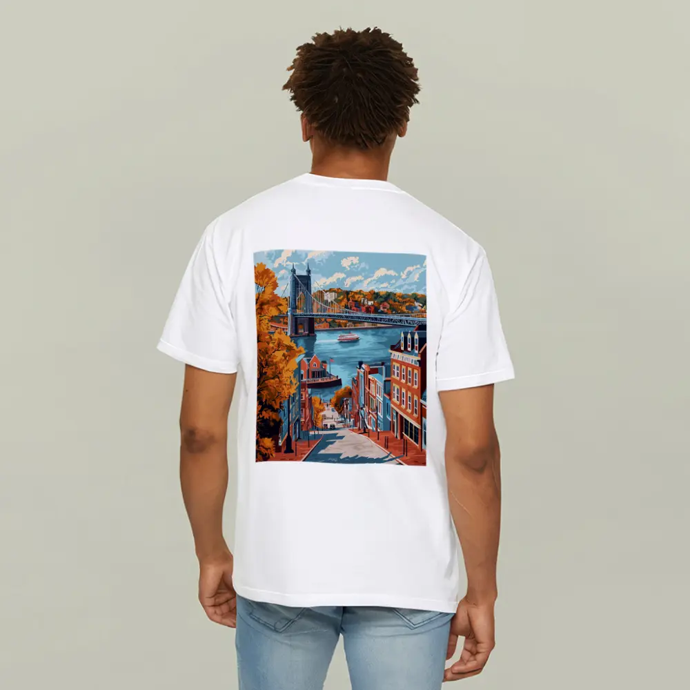 Cincinnati Ohio River Bridge Autumn Street – T-Shirts