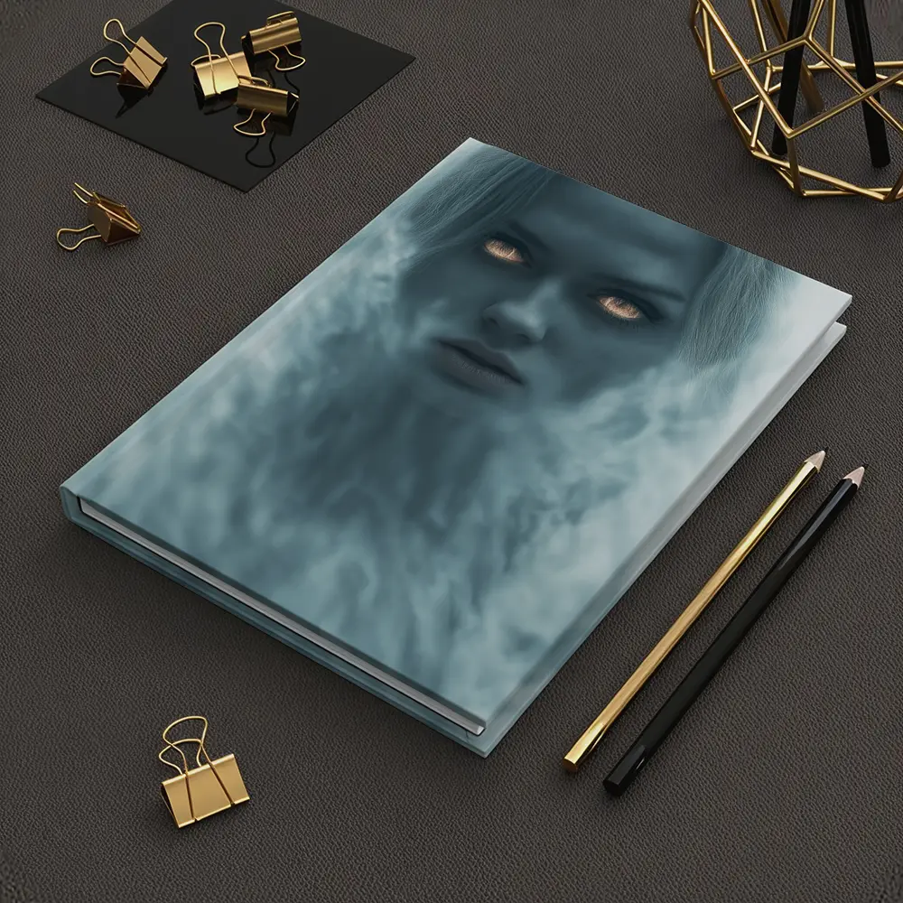 Ghostly Woman Glowing Eyes Misty Fantasy – Notebooks