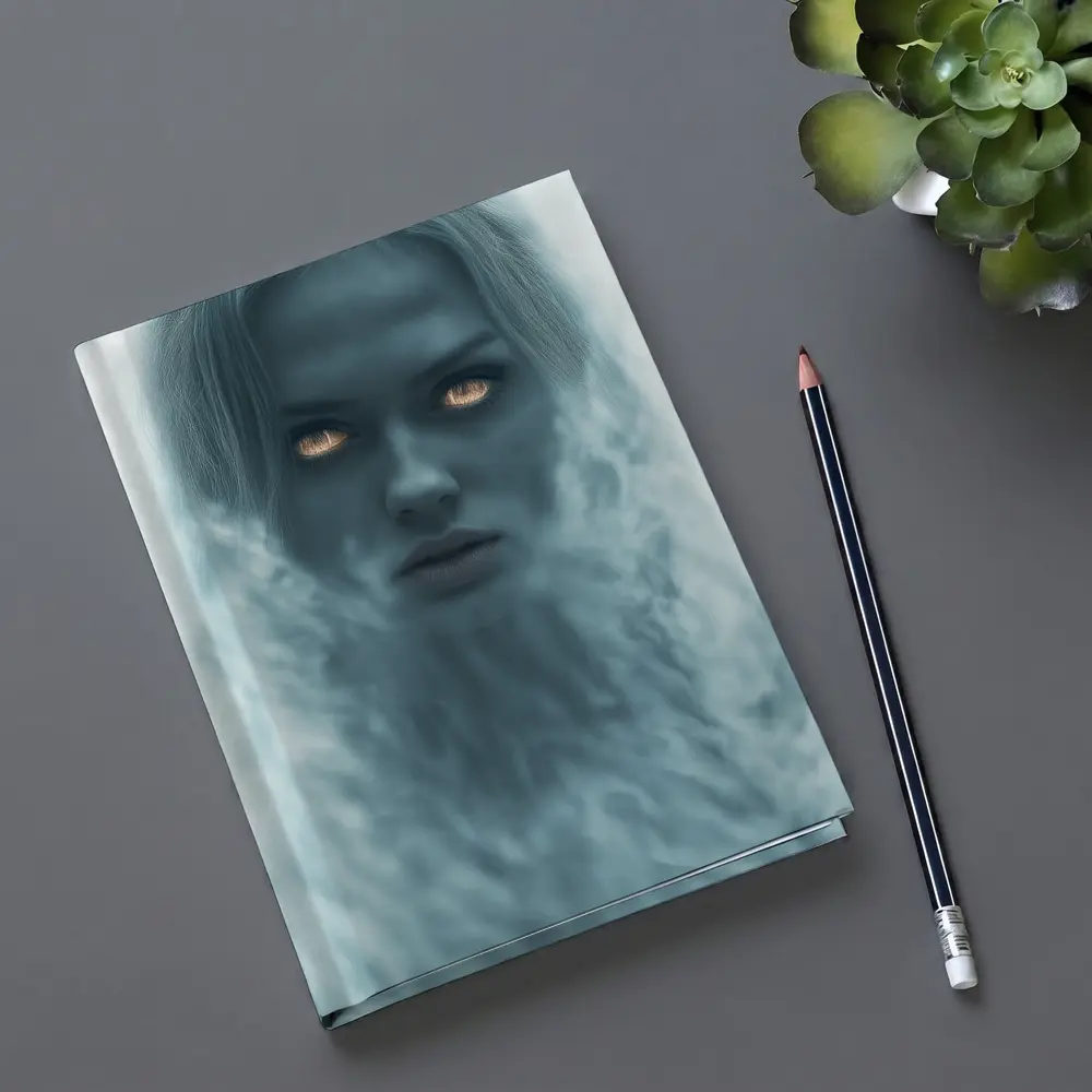 Ghostly Woman Glowing Eyes Misty Fantasy – Notebooks