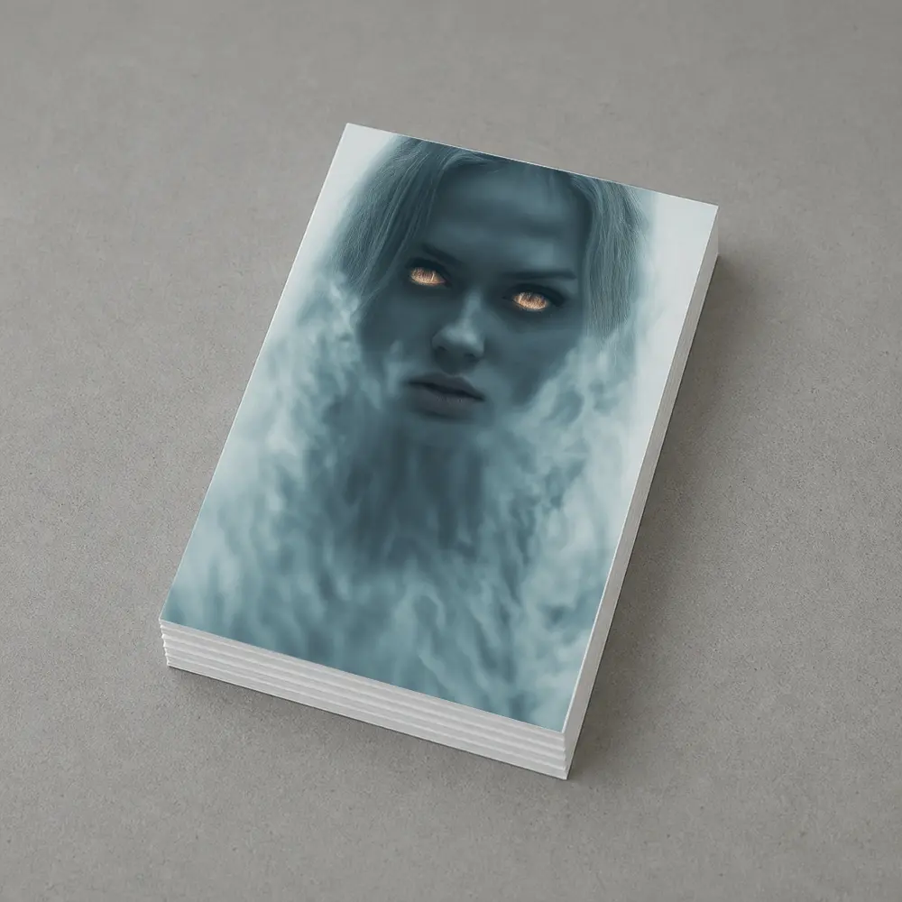 Ghostly Woman Glowing Eyes Misty Fantasy – Postcards