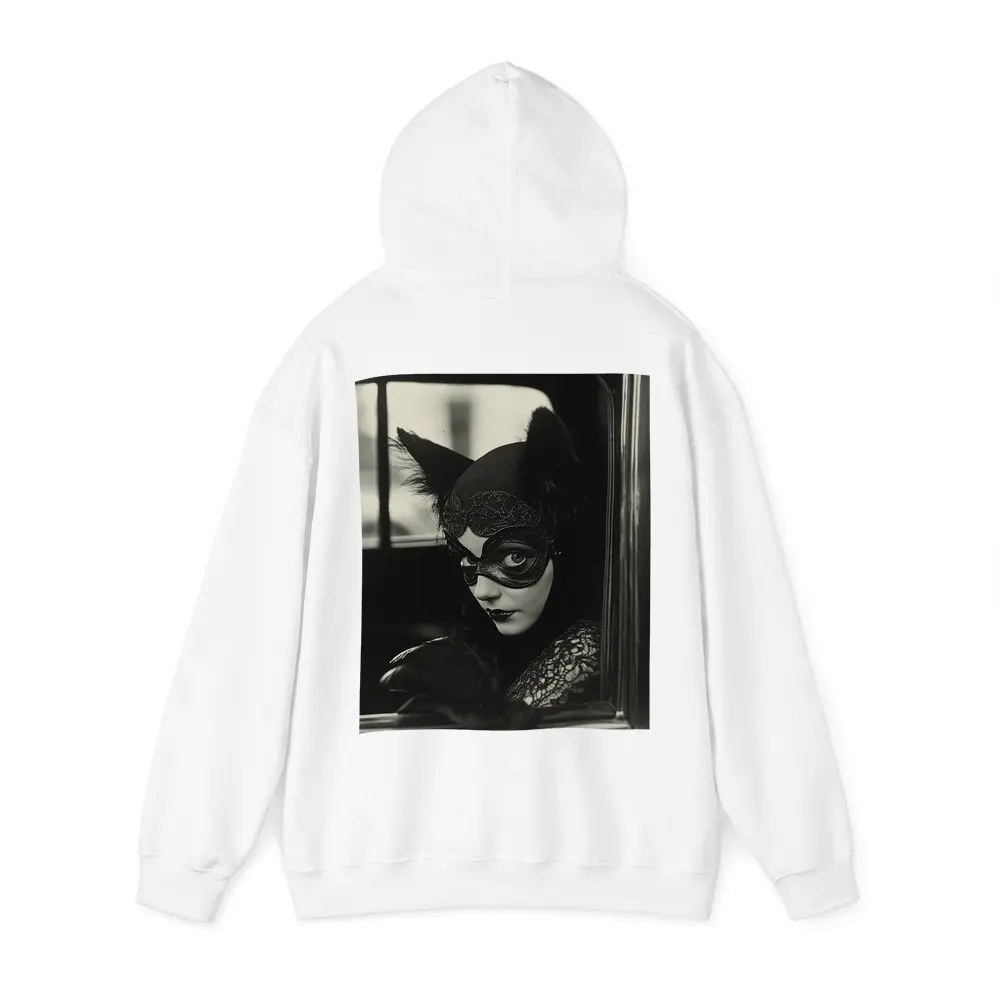 Mysterious Woman Cat Mask Vintage Car – Hoodies