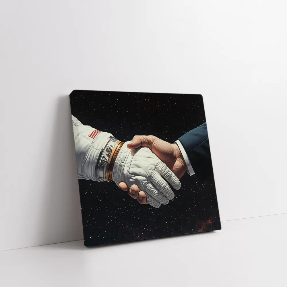 Astronaut Handshake Business Suit Deep Space – Wall Art