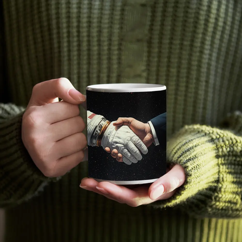 Astronaut Handshake Business Suit Deep Space – Mugs