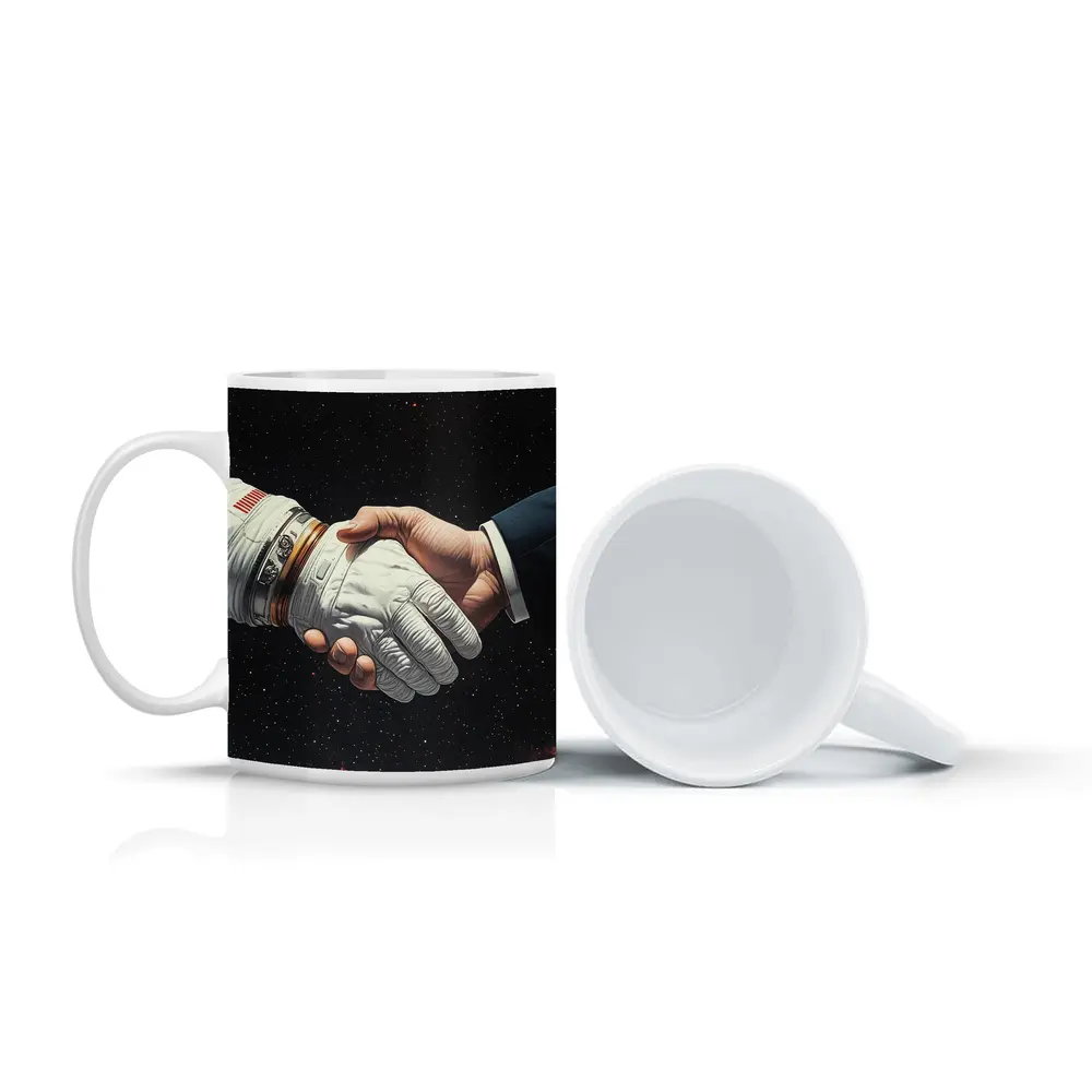 Astronaut Handshake Business Suit Deep Space – Mugs