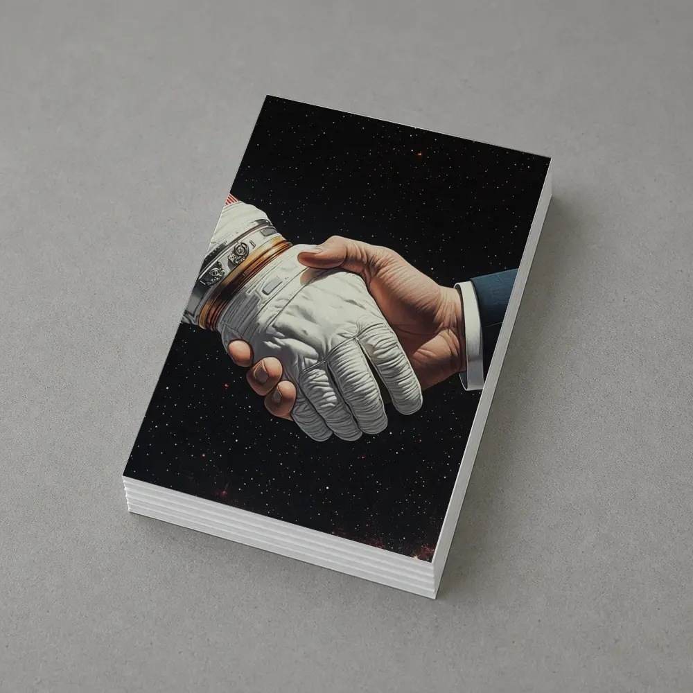 Astronaut Handshake Business Suit Deep Space – Postcards
