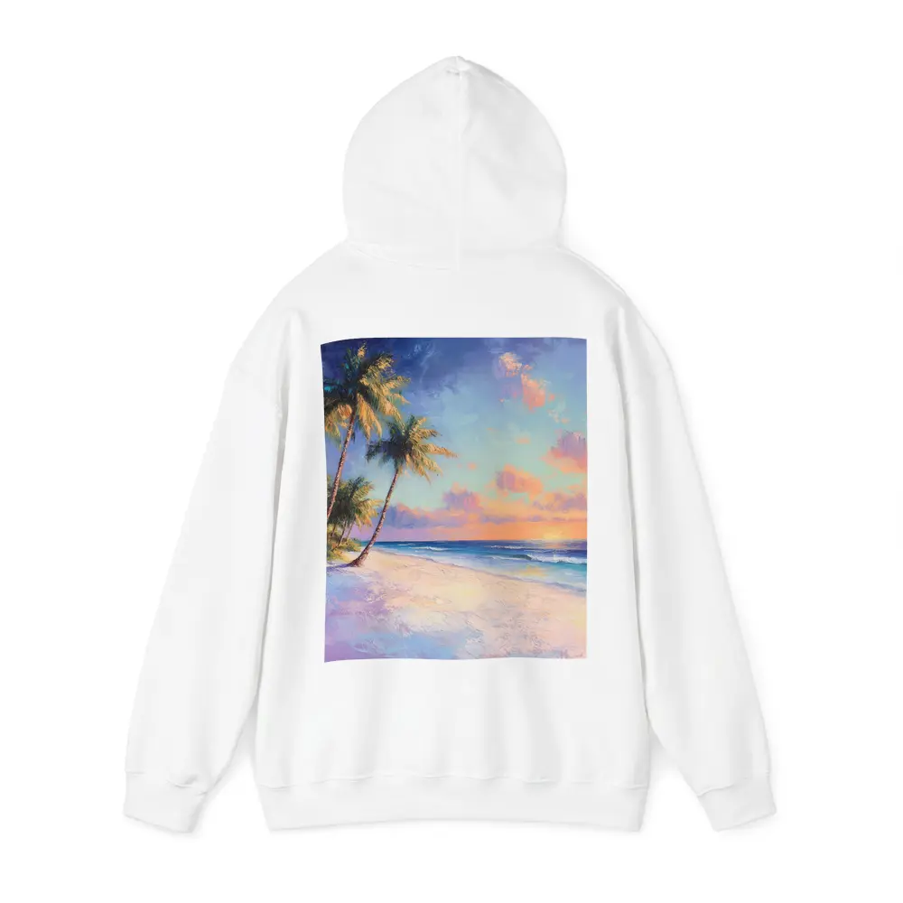 Tropical Beach Sunset Oil Painting Art – Hoodies