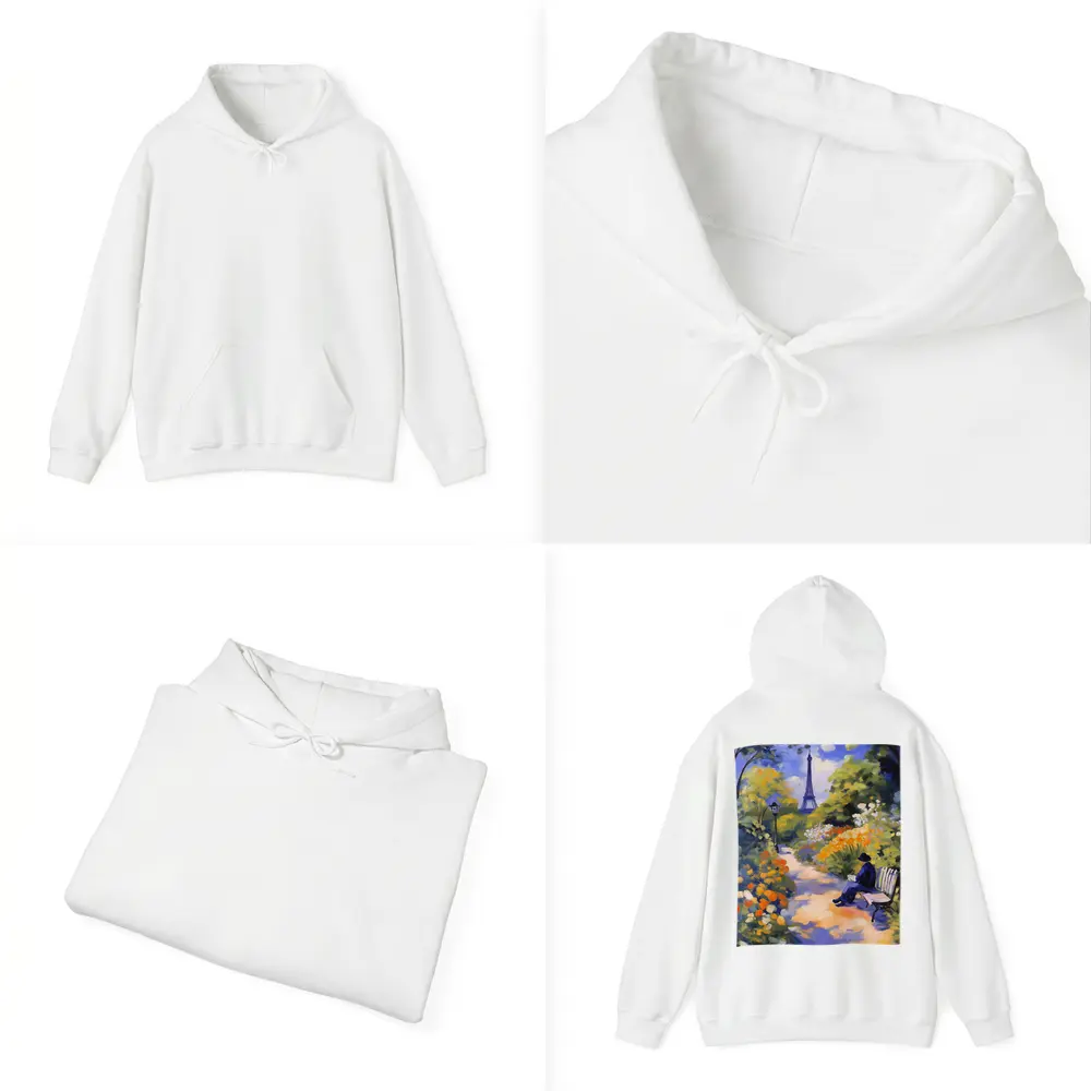 Impressionist Paris Garden Eiffel Tower Painting – Hoodies