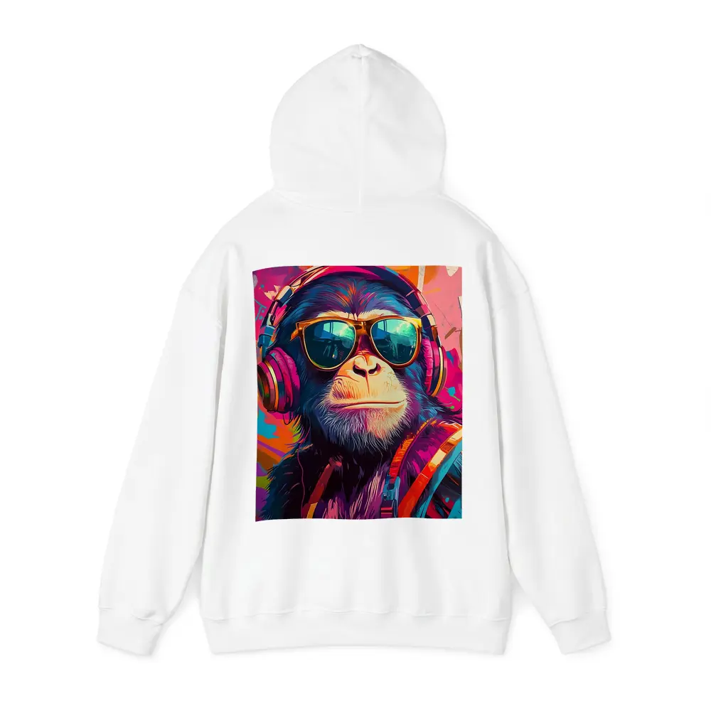 Cool Chimpanzee Sunglasses Headphones Graffiti Art – Hoodies