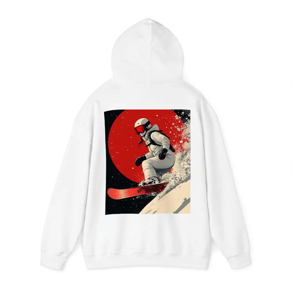 Snowboarder Red Circle Dark Night Sky – Hoodies