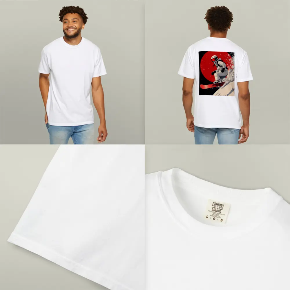 Snowboarder Red Circle Dark Night Sky – T-Shirts