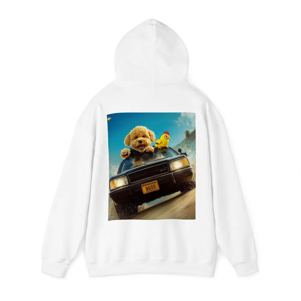 Poodle Dog Driving Car Helicopter Chase – Hoodies