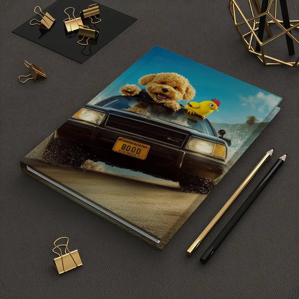 Poodle Dog Driving Car Helicopter Chase – Notebooks