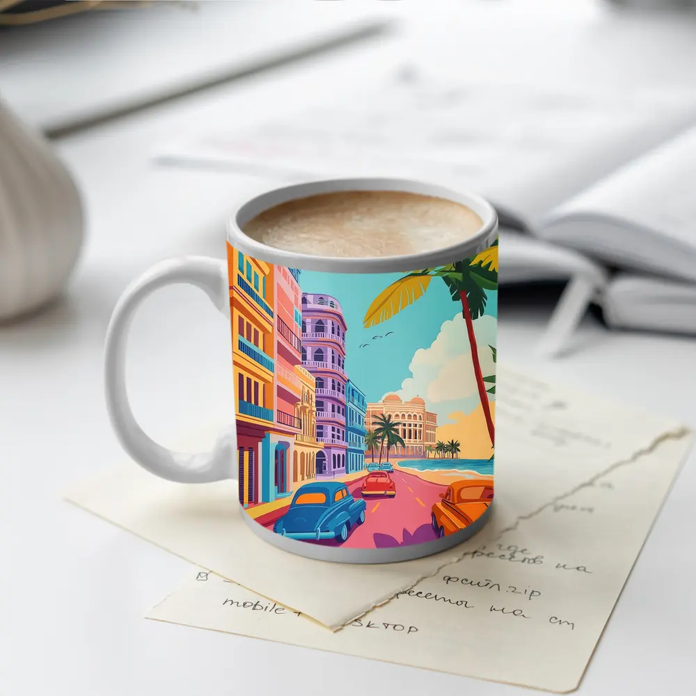 Havana Cuba Street Classic Cars Colorful – Mugs