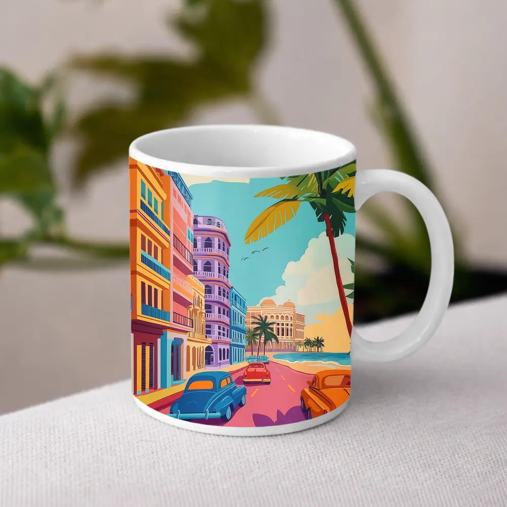 Havana Cuba Street Classic Cars Colorful – Mugs