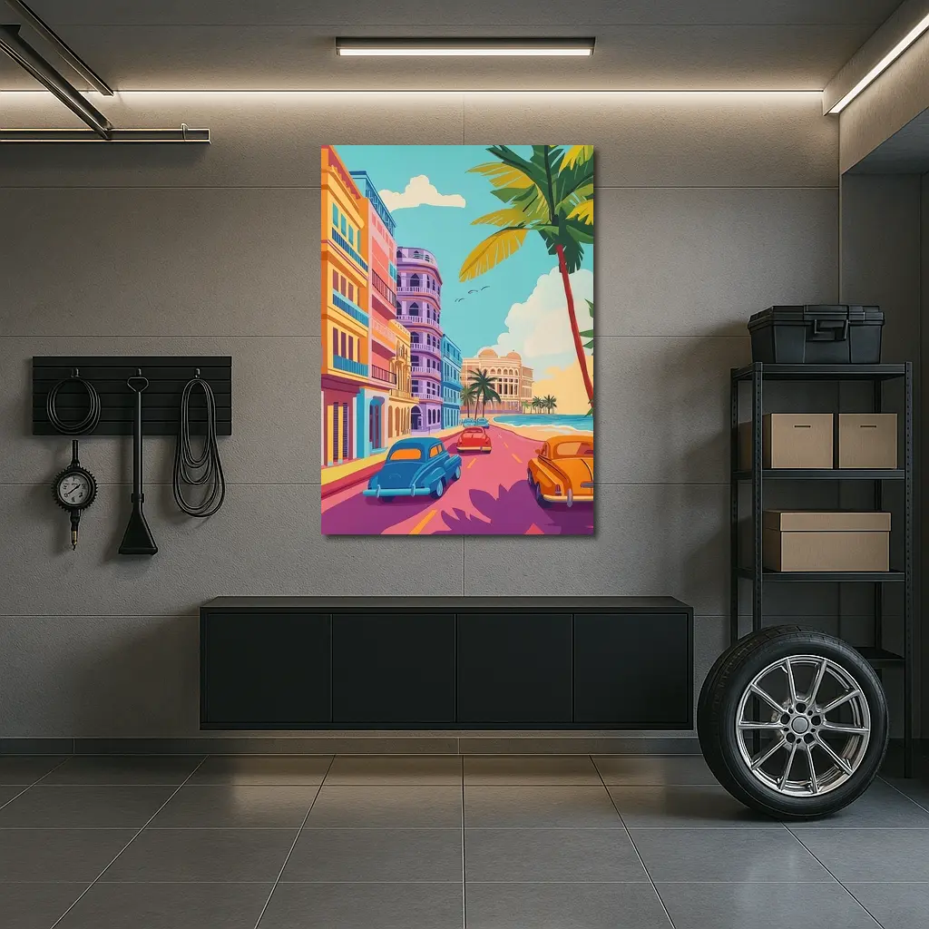 Havana Cuba Street Classic Cars Colorful – Wall Art