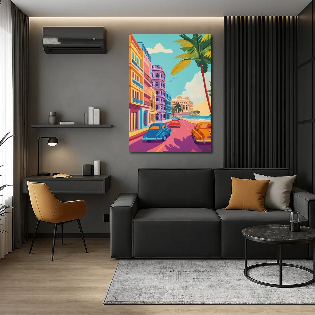 Havana Cuba Street Classic Cars Colorful – Wall Art