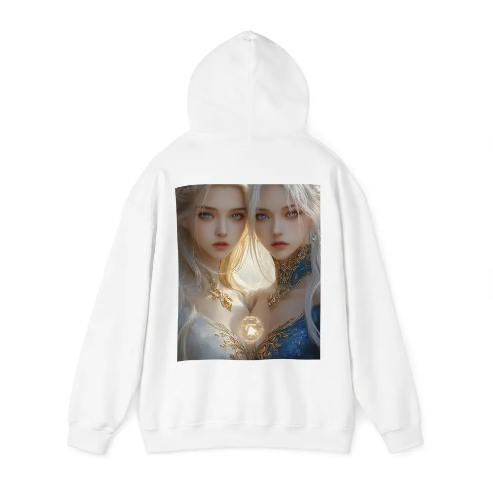 Twin Fantasy Girls Gold Blue Ethereal Art – Hoodies