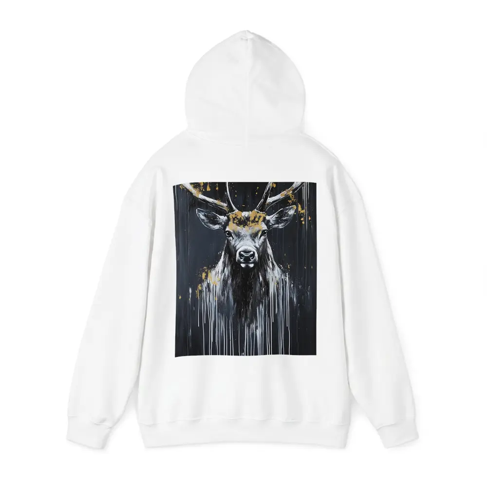 Black Gold Stag Deer Dark Drip Art – Hoodies