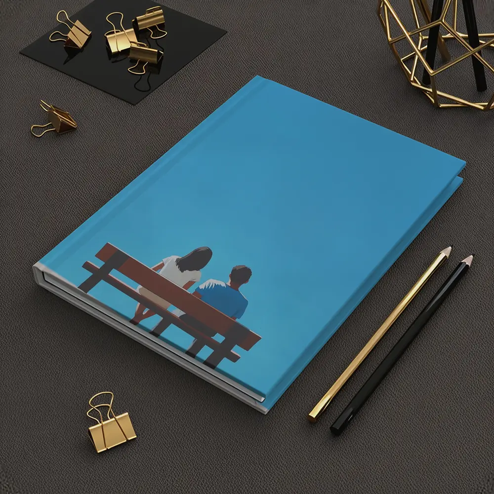 Couple Sitting On Bench Blue Sky – Notebooks