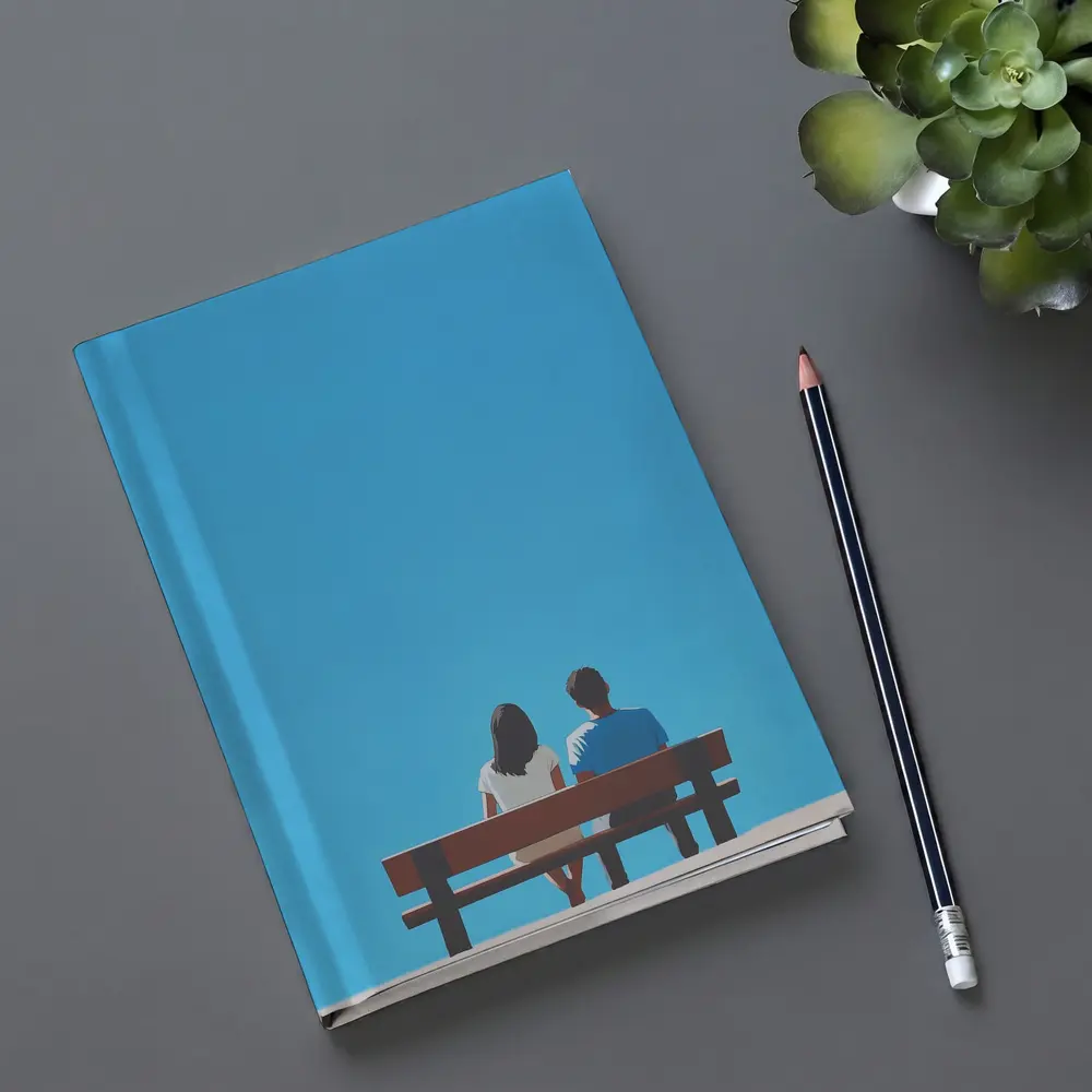 Couple Sitting On Bench Blue Sky – Notebooks