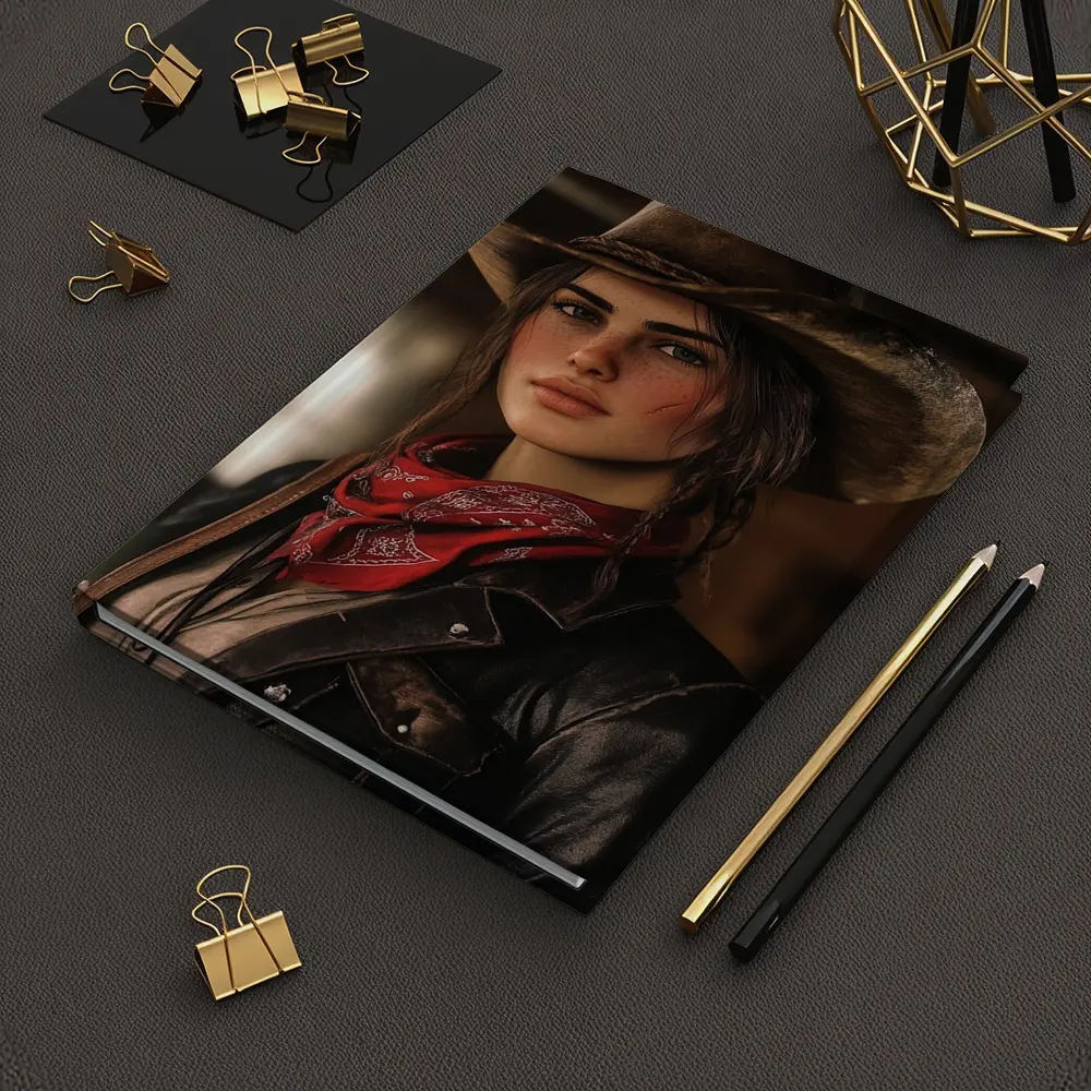 Cowgirl Woman Western Hat Red Bandana – Notebooks
