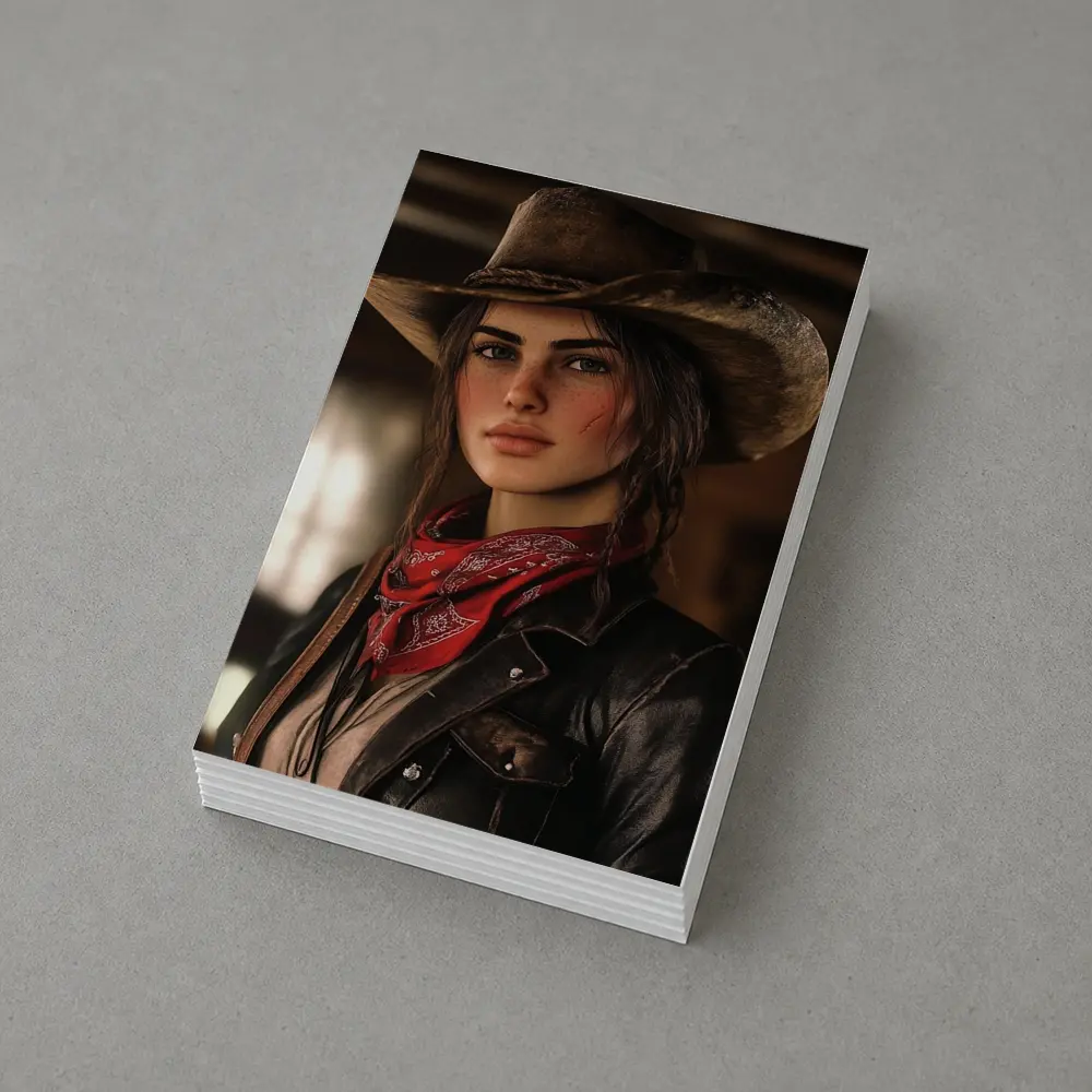 Cowgirl Woman Western Hat Red Bandana – Postcards