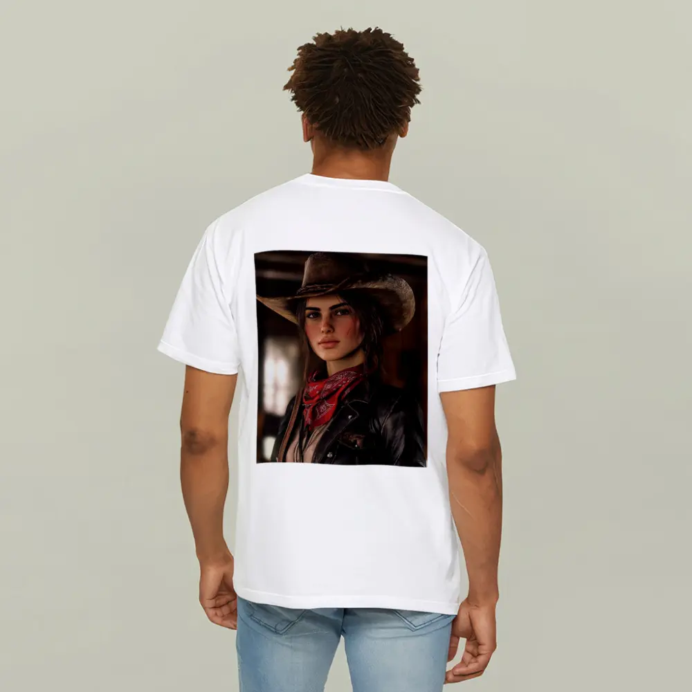 Cowgirl Woman Western Hat Red Bandana – T-Shirts