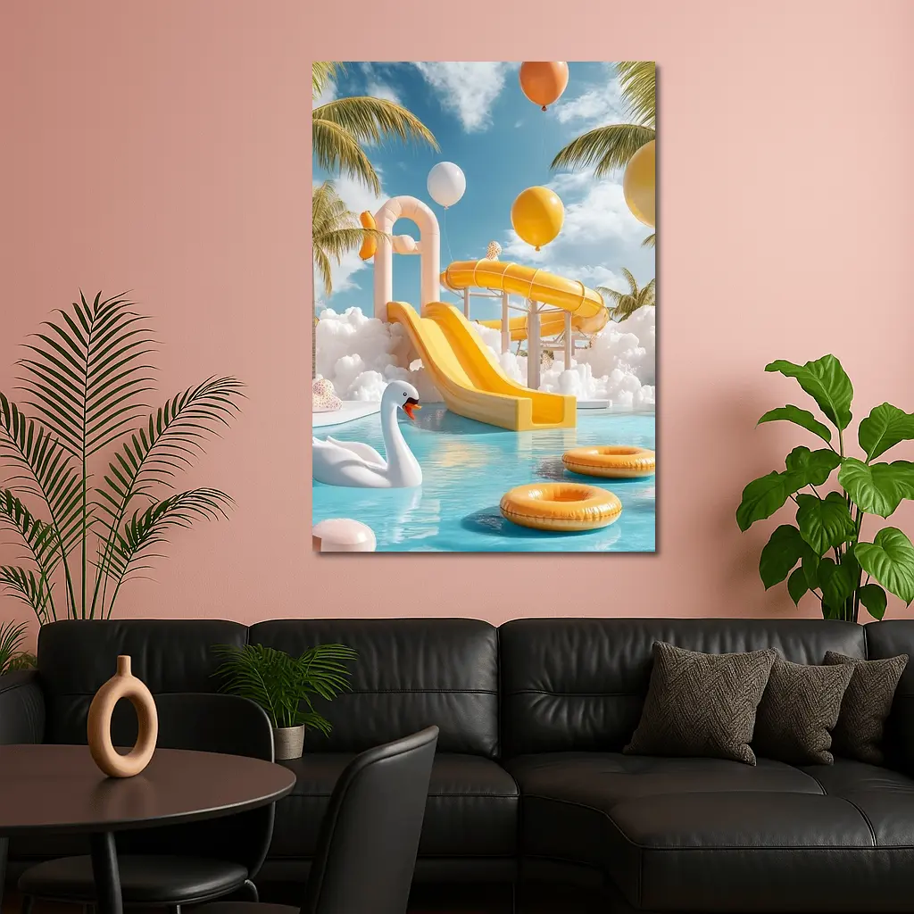 Tropical Water Park Pool Summer Fun – Wall Art
