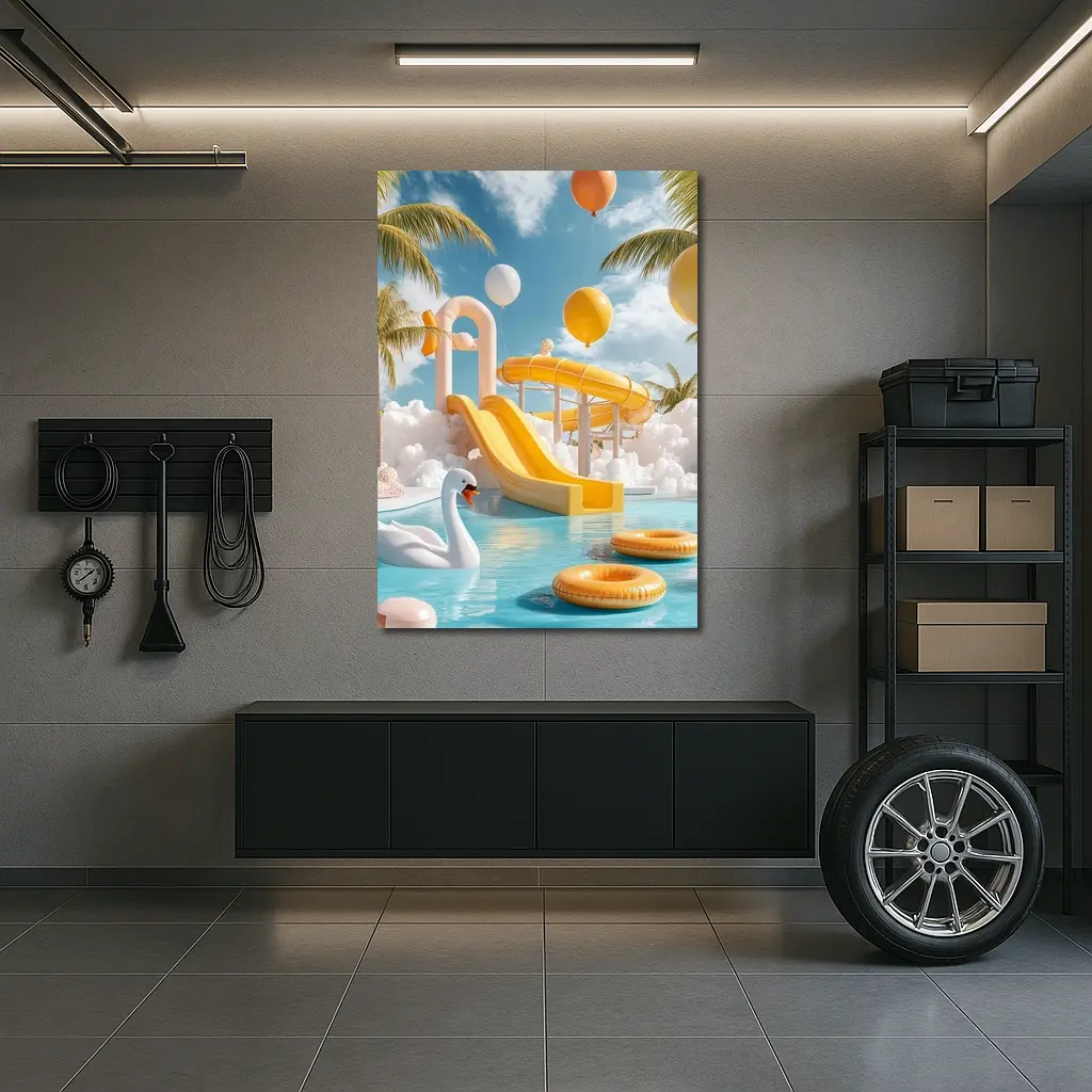 Tropical Water Park Pool Summer Fun – Wall Art