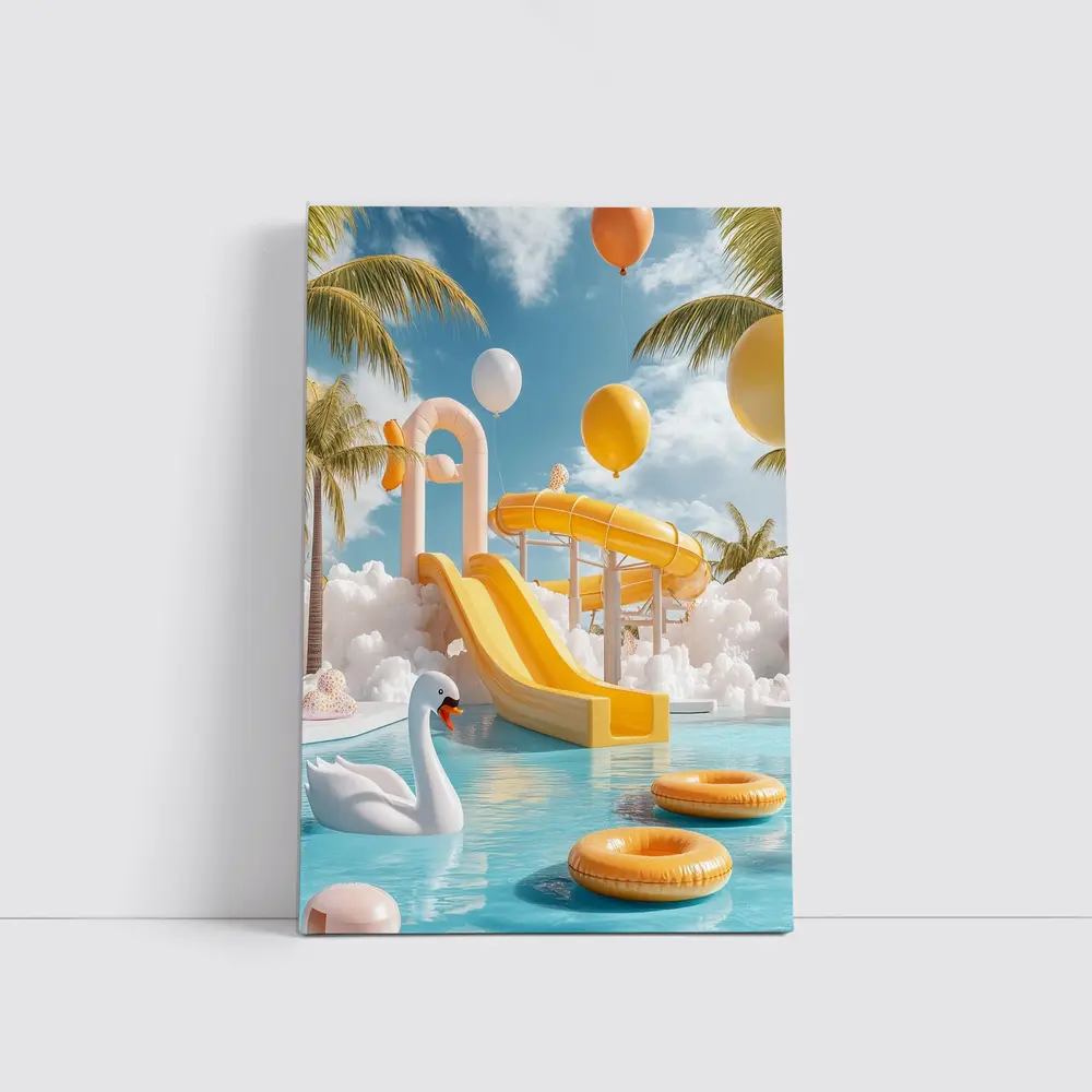 Tropical Water Park Pool Summer Fun – Wall Art